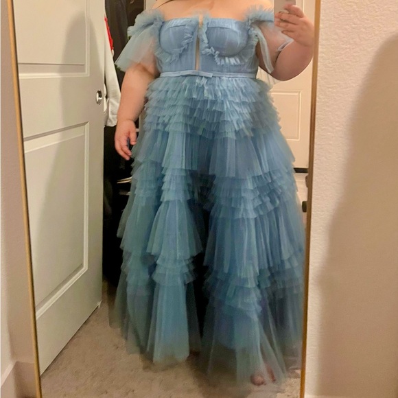 Blue Tulle Ethereal Dress - Picture 1 of 11